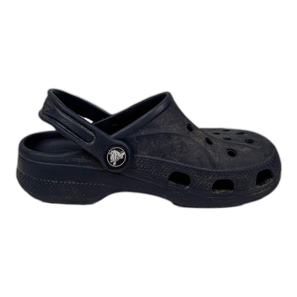 Crocs Big Kid Size 2/J2 Blue Croc Band Clog Sandal Slingback Pool Beach
